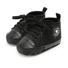 Load image into Gallery viewer, BENHERO Baby Girls Boys Canvas Shoes Toddler Infant First Walker Soft Sole High-Top Ankle Sneakers Newborn Crib Shoes(12-18 Months M US Infant),G-Black
