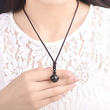 Load image into Gallery viewer, Natural Gold Obsidian Onyx Pendant Rainbow Eyes Beads Lucky Blessing Necklace (16mm)
