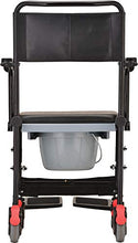 Load image into Gallery viewer, NOVA Medical Products Drop Arm (for Easy User Transfer) Transport Chair Commode, Rolling with Locking Wheels &amp; Removable Padded Seat, Hammertone
