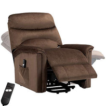 Load image into Gallery viewer, Bonzy Home Recliner New Electric Powered Lift Recliner Chair with Remote Control - Home Theater Seating - Bedroom &amp; Living Room Chair Recliner Sofa for Elderly (Brown D145)
