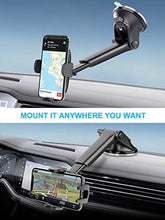 Load image into Gallery viewer, Suction Cup Car Phone Holder Mount, Dashboard/Windshield/Window Phone Holder for Car with Ultra Sticky Gel Pad, Compatible With iPhone, Samsung, 4-6.8 Inch Cell Phones, Thick Case &amp; Big Phone Friendly
