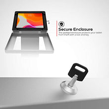Load image into Gallery viewer, Locking Floor Stand - CTA Premium Locking Floor Stand Kiosk with Heavy-Duty Locking Enclosure and Frame for iPad 7th/ 8th/ 9th Gen 10.2", iPad Pro 11", Surface Go, Galaxy Tab S5E, &amp; More (PAD-PARAFS)
