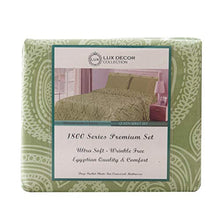 Load image into Gallery viewer, Lux Decor Collection Bed Sheet Set - Brushed Microfiber 1800 Thread Count Bedding - Wrinkle, Stain, Fade Resistant &amp; Hypoallergenic - Deep Pocket King Size Sheets Set - 6 PC (King, Paisley Sage)

