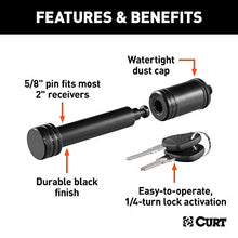 Load image into Gallery viewer, CURT 23518 Black Trailer Hitch Lock, 5/8-Inch Pin Diameter, Fits 2-Inch Receiver
