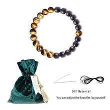 Load image into Gallery viewer, L&amp;C Feng Shui Black Obsidian Wealth Bracelet - Tiger Eye Mens Bracelets Crystal Bring Luck Prosperity Stretch Beaded Bracelet for Women Anxiety Bracelet Oil Diffuser Couples Bracelets (Tiger Eye-8mm)
