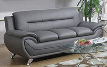 Load image into Gallery viewer, GTU Furniture Contemporary PU Leather Sofa &amp; Loveseat Set, 2 Piece Sofa Set (Grey)
