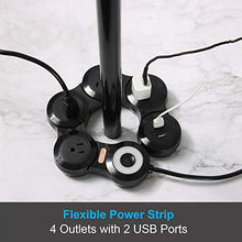 Load image into Gallery viewer, Flexible Power Strip Surge Protector with 2 USB Ports and 4 Outlets for Home, Office and Travel (9Ft Long Cord, Black)
