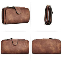 Load image into Gallery viewer, CLUCI Women Wallet Leather RFID Blocking Designer Trifold Card Holder Ladies Clutch with ID Window Brown
