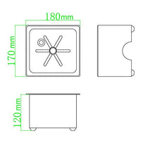 Load image into Gallery viewer, YBB Steaming Pitcher Rinser, Glass Cleaning Rinser for Bar Cafe Pan Dimensions Rinser with Base (7.1" x 6.7" x 4.7")
