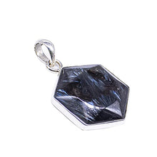 Load image into Gallery viewer, Natural Nuummite Star Gemstone Pendant, 925 Sterling Silver Pendant, Blue Nuummite Cabochon Pendant, Gift Pendant For Her, Sale
