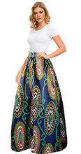 Load image into Gallery viewer, Afibi Women African Printed Casual Maxi Skirt Flared Skirt A Line Long Skirts with Pockets (Medium, Pattern 2)
