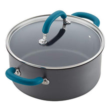 Load image into Gallery viewer, Rachael Ray Create Delicious Hard Anodized Nonstick Cookware Pots and Pans Set, 11 Piece, Gray with Teal Handles
