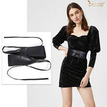 Load image into Gallery viewer, JASGOOD Women Fashion Leather Obi Belt- Plus Size Black Wide Fashion Wrap Waist Belt for Ladies,Black,Fit Waist Size 32-37 Inch
