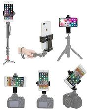 Load image into Gallery viewer, Dhana Style 360 Degree Rotatable Cell Phone Adapter 1/4" Standard Screw Tripod/Monopod Mount Holder Clamp Adjustable Smartphone Bracket Cellphone Clip Attachment
