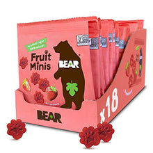 Load image into Gallery viewer, BEAR Fruit Snack Minis, Bite Sized Snacks for Kids, Gluten Free, Vegan, Non GMO, Strawberry, 0.7 Oz, Pack of 18

