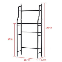 Load image into Gallery viewer, UDEAR 2 Shelf Bathroom Space Saver,Over The Toliet,Over The Washing Machine Rack,Bathroom Corner Stand Storage Organizer Accessories,Bathroom Tower Shelf,Black
