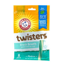 Load image into Gallery viewer, Arm &amp; Hammer Twisters Dental Treats for Dogs | Dental Chews Fight Bad Breath, Plaque &amp; Tartar without Brushing | Available in Multiple Flavors and Sizes
