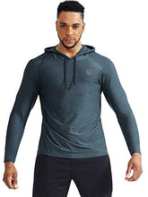 Load image into Gallery viewer, Neleus Men's 3 Pack Dry Fit Running Shirt Long Sleeve Workout Athletic Shirts with Hoods,5071 Dark Grey,Light Grey,Slate Grey,US 2XL,EU 3XL
