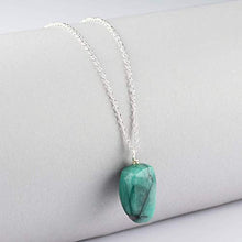 Load image into Gallery viewer, Natural Emerald Pendant Necklace in 925 Sterling Silver For Women Personalized Gifts
