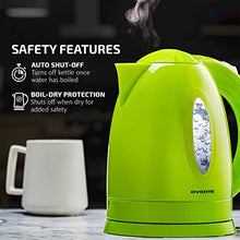 Load image into Gallery viewer, Ovente Electric Kettle 1.7 Liter Cordless Hot Water Boiler, 1100W with Automatic Shut-Off and Boil Dry Protection, Fast Boiling BPA-Free Portable Instant Heater for Making Tea, Coffee, Black KP72B
