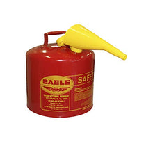 Load image into Gallery viewer, Eagle UI-50-FS Red Galvanized Steel Type I Gasoline Safety Can with Funnel, 5 gallon Capacity, 13.5" Height, 12.5" Diameter,Red/Yellow
