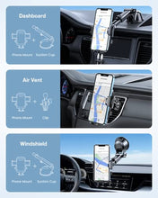 Load image into Gallery viewer, HTU Cell Phone Holder for Car [Military-Grade Super Suction &amp; Stable] Universal Hands-Free Car Phone Holder Mount Dashboard Windshield Air Vent Car Mount for iPhone Samsung All Smartphones &amp; Cars

