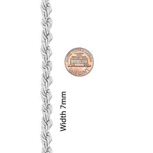Load image into Gallery viewer, Lifetime Jewelry 7mm Rope Chain Necklace 24k Real Gold Plated for Men &amp; Women (White Gold, 20)
