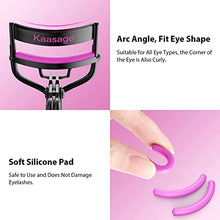 Load image into Gallery viewer, Kaasage Eyelash Curler with Pads - Lash Curler with Eyebrow Tweezer &amp; 5 Extra Silicone Replacement Pads, Get Perfect Curl in 5 Seconds
