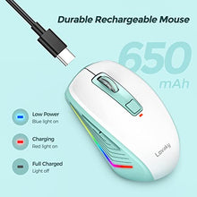 Load image into Gallery viewer, Rechargeable LED Wireless Mouse- Lovaky 2.4G USB Mouse for Laptop, Silent Ergonomic Cordless Computer Mice for PC, Computer, Laptop, ChromeBook,Tablet
