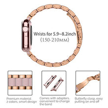 Load image into Gallery viewer, Wearlizer Compatible with Apple Watch Band 38mm 40mm Fashion Wristbands Womens for iWatch SE Stainless Steel and Resin Replacement Metal Clasp Strap, Series 6 5 4 3 2 1 Sport-Dark Rose Gold+Pink
