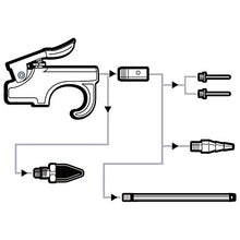 Load image into Gallery viewer, WYNNsky Air Blow Gun Accessory Kit with 5 Interchangeable Nozzles - 7 Pieces Air Compressor Tools Kit
