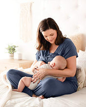 Load image into Gallery viewer, Kindred Bravely Davy Ultra Soft Maternity &amp; Nursing Pajamas Sleepwear Set (Slate Blue, Medium)
