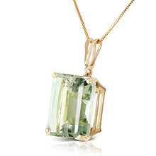 Load image into Gallery viewer, Galaxy Gold 14k White Rose Yellow Gold Necklace with 6.5 Carats Octagon-cut Natural Green Amethyst 2591 (yellow-gold, 24)
