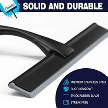 Load image into Gallery viewer, Shower Squeegee, 10-Inch Matte Black Squeegee, All-Purpose Stainless Steel Squeegee for Bathroom, Shower Doors, Mirrors, Tiles and Car Windows - 100% Streak Free
