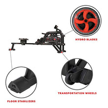 Load image into Gallery viewer, Sunny Health &amp; Fitness Water Rowing Machine Rower w/LCD Monitor - Obsidian SF-RW5713
