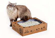 Load image into Gallery viewer, Cat Box Eco Cat Toilet for Four Weeks. Ready to use Shatter-Resistant Anti-Breaking Self-Cleaning Kitty Litter Cardboard Box Tray Refills Non-Clumping Wood Mineral Cat Litter Smell up to 25-30 Days
