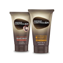 Load image into Gallery viewer, Just For Men Control GX Multipack, 2 in 1 Grey Reducing Shampoo and Conditioner and Mustache and Beard Wash, Gradually Colors Grey Hair, 4 oz. Bottles
