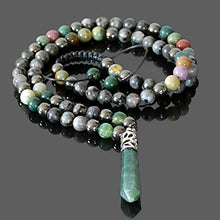 Load image into Gallery viewer, Beaded Necklace for Men Natural Stone Handmade Jewelry for Man Indian Agate Labradorite Hematite 26 inches long
