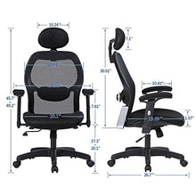 Load image into Gallery viewer, LIANFENG Ergonomic Office Chair, High Back Executive Swivel Computer Desk Chair with Adjustable Armrests and Headrest, Back Lumbar Support, Black
