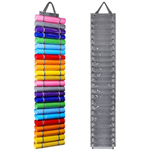 Load image into Gallery viewer, AROUY Vinyl Storage Organizer - Vinyl Roll Holder Wall Mount/Over The Door, Craft Vinyl Storage Rack, Hanging Organizer Storage with 24 Roll Compartments (24 - Gray)
