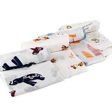 Load image into Gallery viewer, upsimples Baby Swaddle Blanket Unisex Swaddle Wrap Soft Silky Bamboo Muslin Swaddle Blankets Neutral Receiving Blanket for Boys and Girls, Large 47 x 47 inches, Set of 4-Sika Deer/Elephant/Lion/Fox
