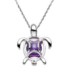 Load image into Gallery viewer, Jewever 925 Sterling Silver Sea Turtle with Amethyst Crystal Stone Pendant Necklace for Women Cute Animal Gifts Jewelry 18" Chain
