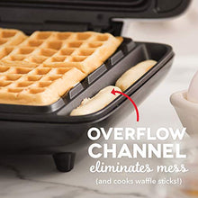 Load image into Gallery viewer, DASH No-Drip Belgian Waffle Maker: Waffle Iron 1200W + Waffle Maker Machine For Waffles, Hash Browns, or Any Breakfast, Lunch, &amp; Snacks with Easy Clean, Non-Stick + Mess Free Sides - Silver
