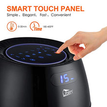 Load image into Gallery viewer, Uten Air Fryer 6.9QT, Electric Non-Stick Air Fryers Oven Oilless Cooker, 8 Cooking Preset, Instant Temp/Time Control, LED Digital Touchscreen - Black
