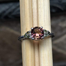 Load image into Gallery viewer, Natural Pink Tourmaline, Green Tourmaline 925 Solid Sterling Silver Engagement Ring Size 6, 7, 8, 9
