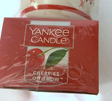 Load image into Gallery viewer, Yankee Candle New Holiday Tree Tealight Candle Holder and 12pc Cherries on Snow Tealight Candles Gift Set
