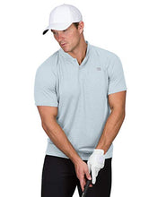 Load image into Gallery viewer, Three Sixty Six Collarless Golf Shirts for Men - Men’s Casual Dry Fit Short Sleeve Polo, Lightweight and Breathable Sky Blue
