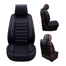 Load image into Gallery viewer, OASIS AUTO OS-001 Leather Car Seat Covers, Faux Leatherette Automotive Vehicle Cushion Cover for 5 Passenger Cars &amp; SUV Universal Fit Set for Auto Interior Accessories (Full Set, Black)

