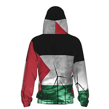 Load image into Gallery viewer, Palestine Flag Print Hoodies Kids 3D Print Sweatshirts Long Sleeve Pullover Hoodies with Pocket for Teen Boys and Girls Black
