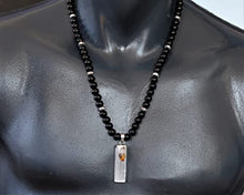 Load image into Gallery viewer, ElisaJewelryArt - Natural Raw Selenite With Citrine Crystal Beaded Necklace Genuine Black Onyx Gemstone Creativity Stone Clasp Closure Necklace Unisex Necklace (22, Citrine)
